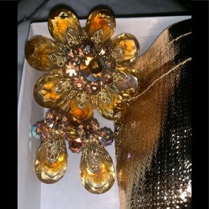 Authentic Antique Brooch & Clip Earrings